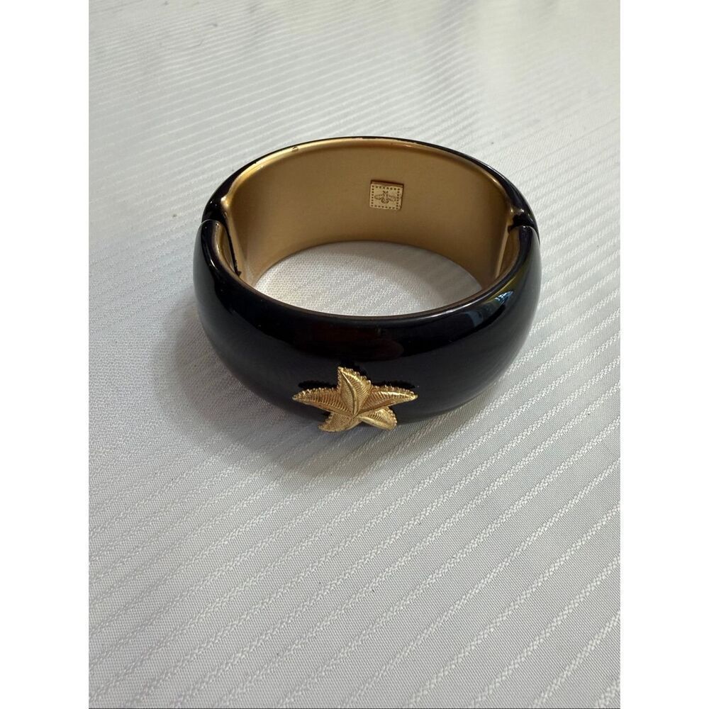 Lisi Lerch Black Starfish Bangle Hinged Bracelet